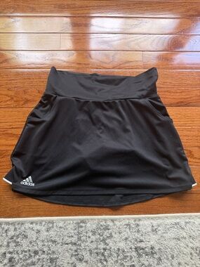 adidas Black Circle Skater Tennis Skirt with Built-In Shorts